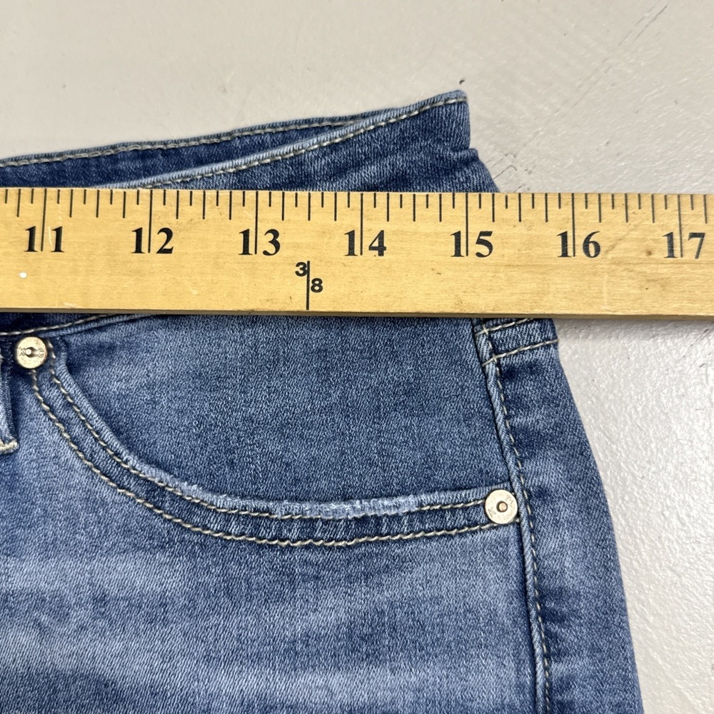 KanCan Shorts Womens 12/31 Blue Distressed High Rise Raw Hem Jean Denim KC5027TL - Picture 3 of 6